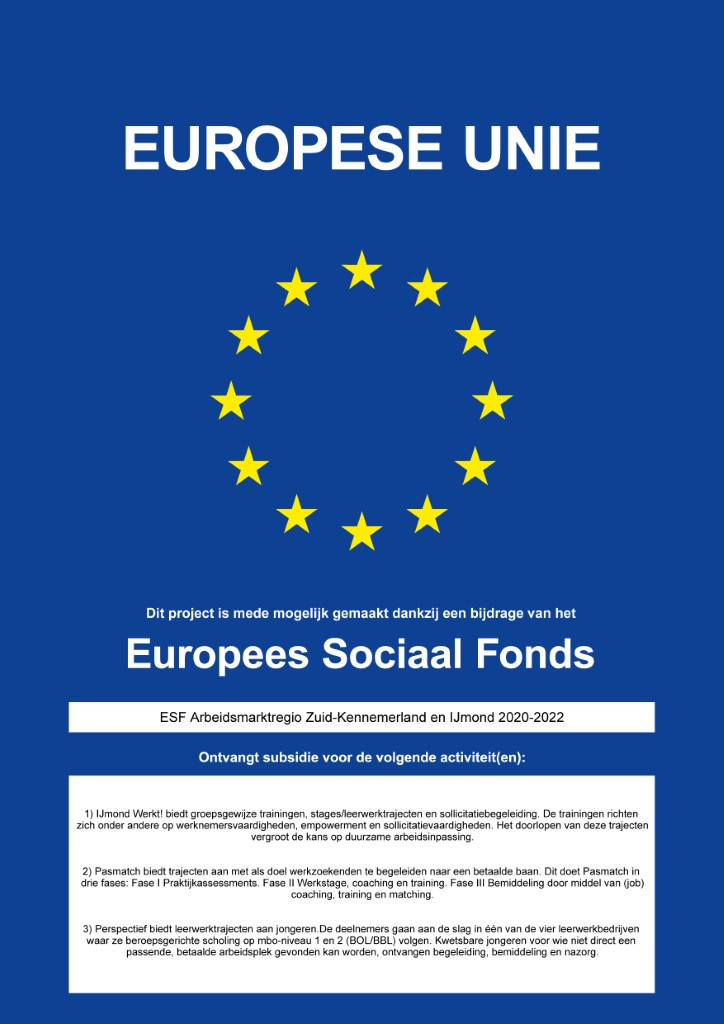 Europees Sociaal Fonds IJmond Wwerkt!