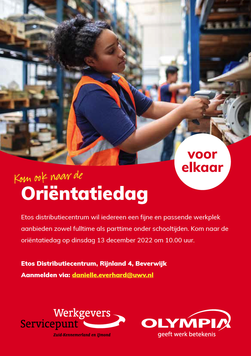 Werken bij het Etos Distributiecentrum? Ons WSP organiseert 13-12 een oriëntatiedag!